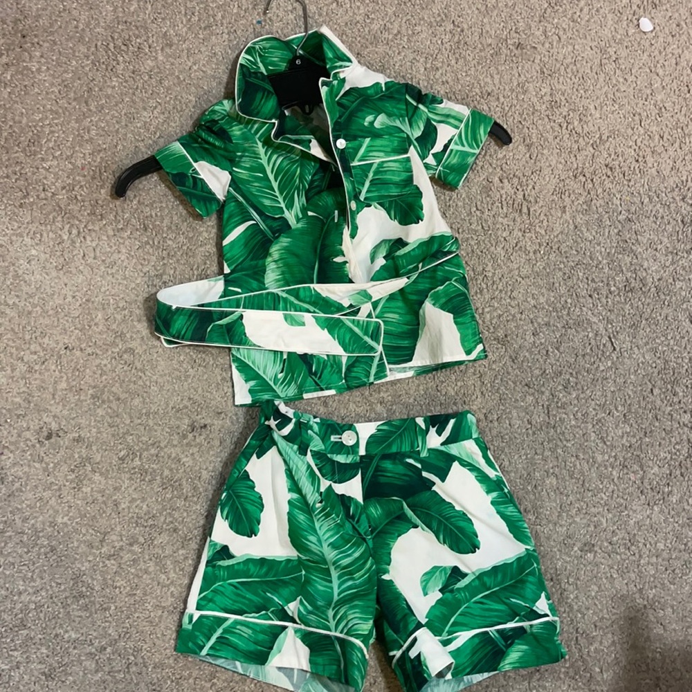 Dolce Gabbana green banana leaf set 2T